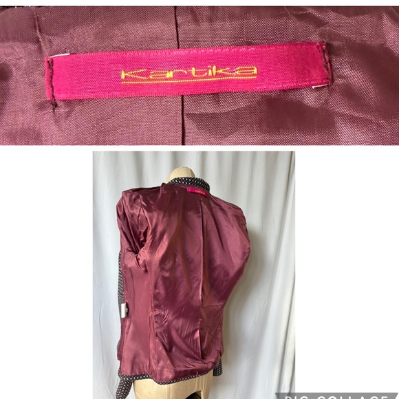 VTG Purple Houndstooth Italian Single Breasted Wide Lapel Blazer - IT 42 S/M - Picture 14 of 15